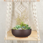 Macramé Wooden Wall Hanging Shelf |940| Modern Chic Woven Macrame Tapestries