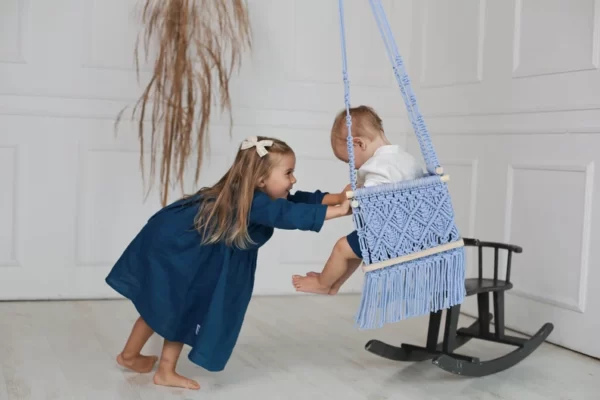 Macrame Hanging Swing for Kids | Baby Swing Indoor/Outdoor