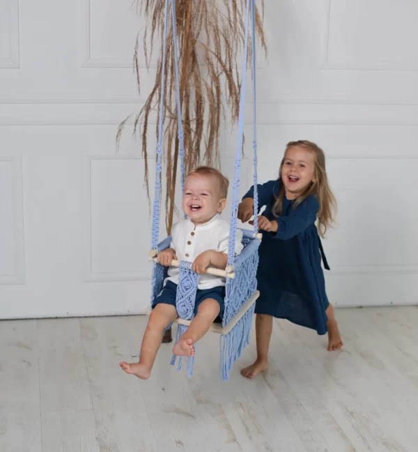 Macrame Hanging Swing for Kids | Baby Swing Indoor/Outdoor