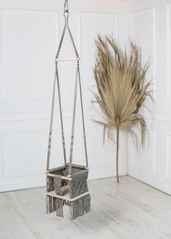 Macrame Hanging Swing for Kids | Baby Swing Indoor/Outdoor