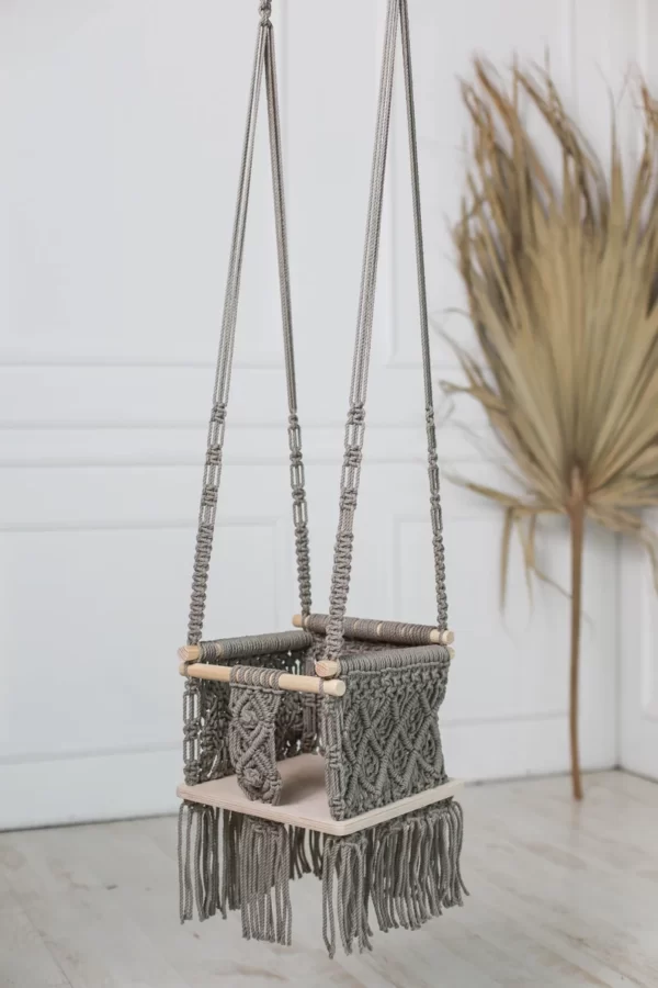 Macrame Hanging Swing for Kids | Baby Swing Indoor/Outdoor