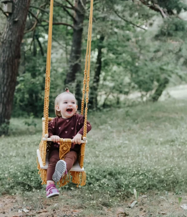 Macrame Hanging Swing for Kids | Baby Swing Indoor/Outdoor