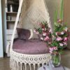 Macrame Swing Hammock Chair for Adults & Kids TOPW13 (Light golden)