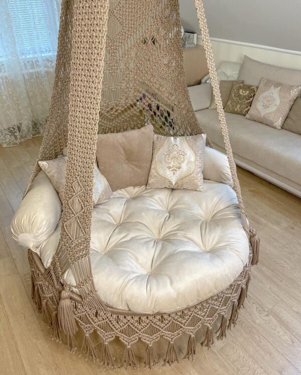 Macrame Tree Diamond Swing Hammock Chair