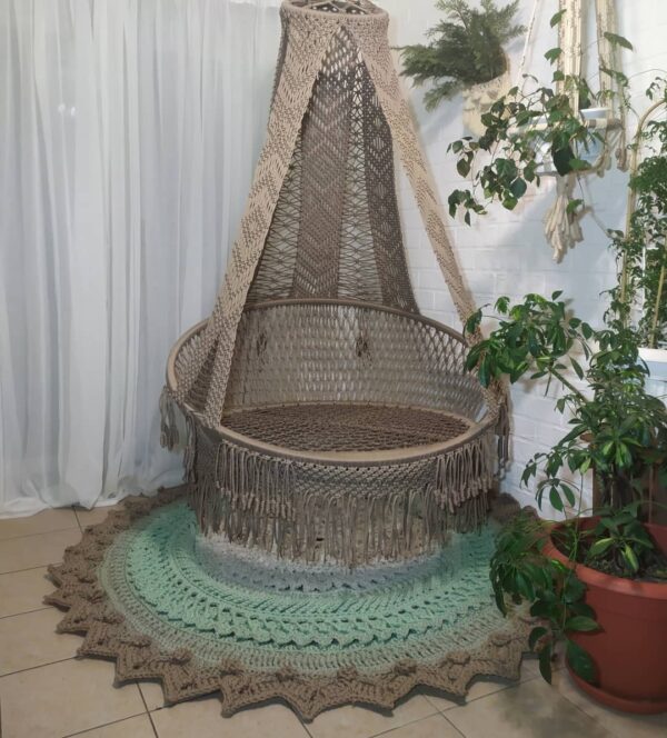 Macrame Side Diamond Swing Hammock Chair