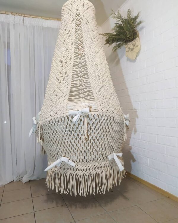 Macrame Side Diamond Swing Hammock Chair