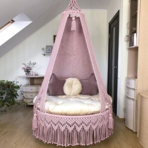 Macrame Double Line Plain Swing Chair