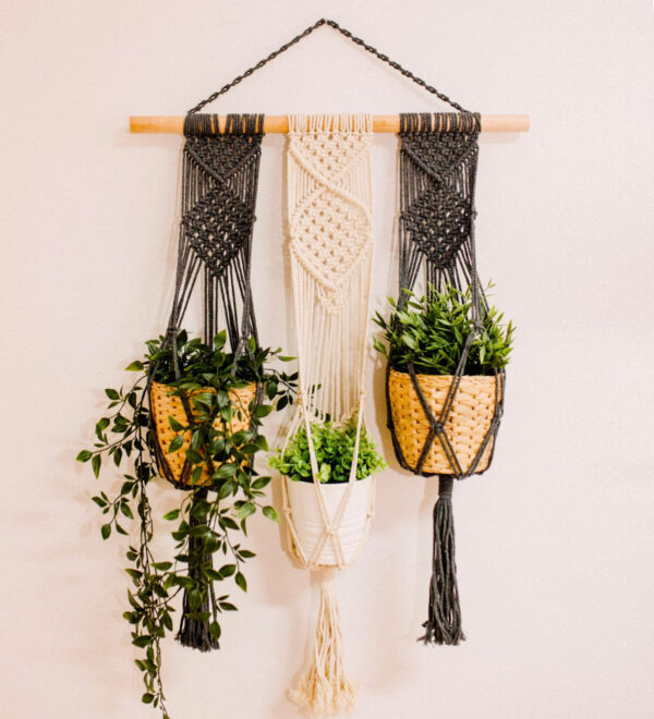 Macrame Triple PlanAt Hanger5