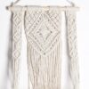 Macrame Wall Hanging Shelf, Pine Wood Wall Shelve