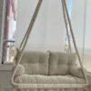 White Cotton Macrame Hanging Chair