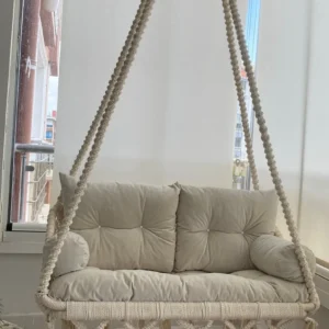 White Cotton Macrame Hanging Chair