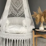 White Cotton Macrame Hanging Chair