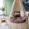 Boho Macrame Hanging Chair with Cushions