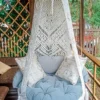 Handmade Macrame Hanging Chair with Cushions