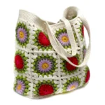 Handmade Large Granny Square Crochet Tote Bag