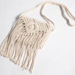 Boho Fringed Macrame Crossbody Bag