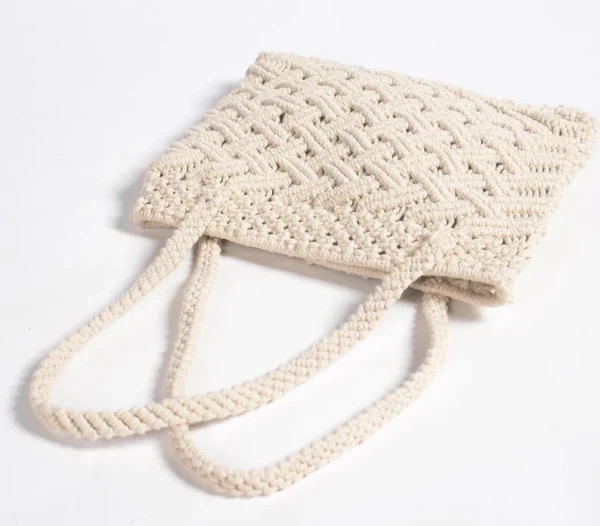 Boho Chic Hand-Knotted Macrame Shoulder Bag