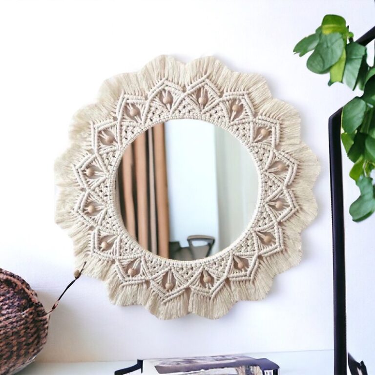 Handcrafted Boho Macrame Mirror