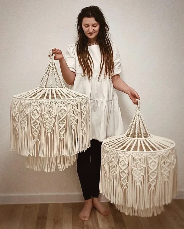 Handmade Macrame Lampshade