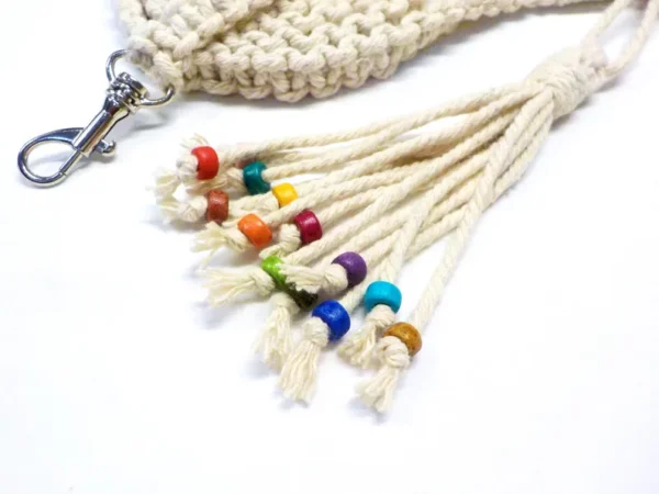 Handmade Boho Macrame Dog Leash with Tassel