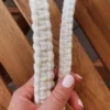 Handmade macrame dog leash crafted from recycled cotton—stylish, durable, and eco-friendly, perfect for daily walks with small to medium-sized dogs.