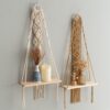 Boho Macrame Wall Shelf