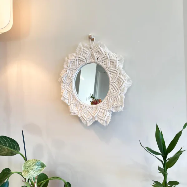 Handmade Boho Macrame Mirror