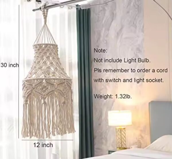 Hot Sale 100% Handmade Macrame Hanging Light Cover
