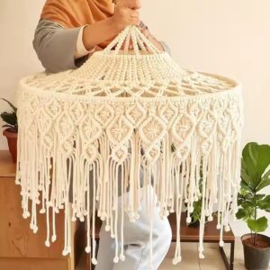 Boho Large Handmade Macrame Lampshade