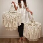 Luxurious Boho Large Cotton Macrame Pendant Lamp