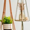 Macrame Ceiling Plant Hanger with Wooden Shelf | Boho