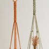 Macrame Ceiling Plant Hanger with Wooden Shelf | Boho