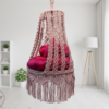 Blush Ruby Swing – Handcrafted Pink Macrame Hanging Chair