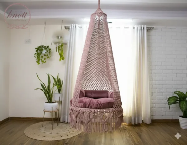 Elegant Handcrafted Macramé Swing by The Top Knott