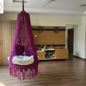 Luxurious Plum Macrame Swing by The Top Knott