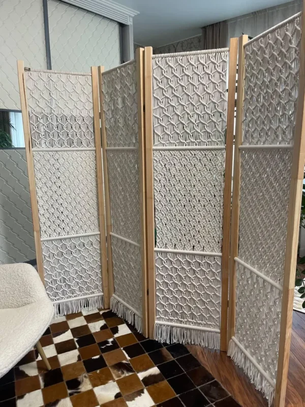 Boho Macrame Room Divider