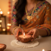 Premium Macrame Coaster & Soy Wax Diya Candle Gift Set