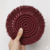 Maroon Macrame Round Coasters | Handmade Cotton Coasters Set of 2