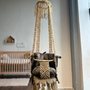 Aqua Macramé Baby Swing