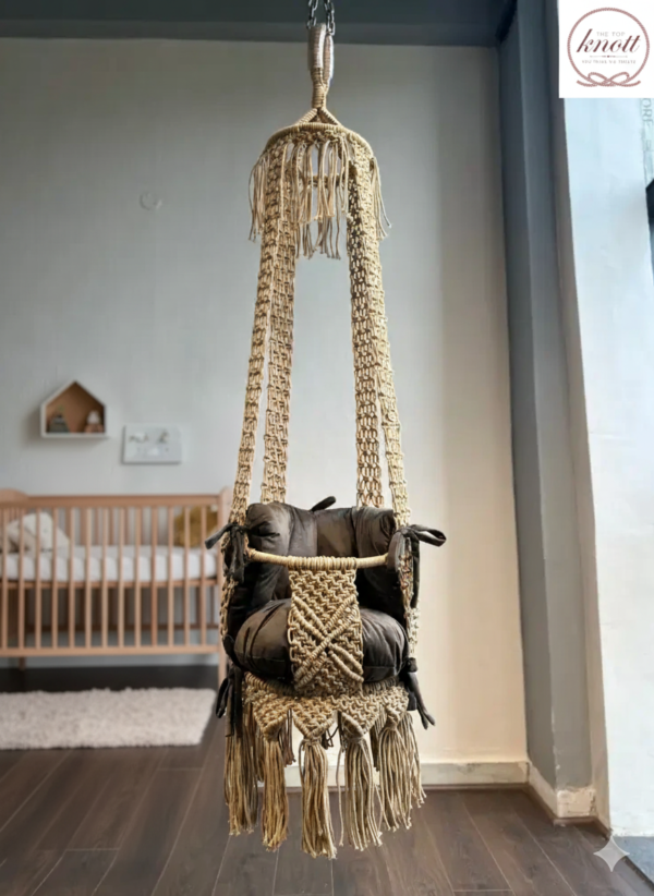 Aqua Macramé Baby Swing