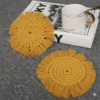 Yellow Macrame Round Coasters – Set of 2