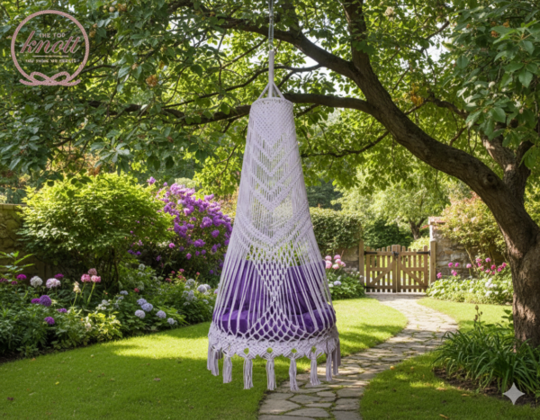 Lavender Macrame Hanging Chair