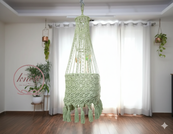 The Top Knott Handwoven Macramé Baby Cradle