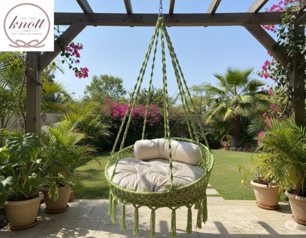 Fresh Green Macrame Hanging Chair