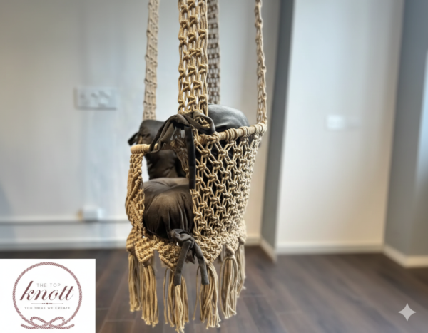 Aqua Macramé Baby Swing