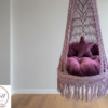 Boho Macrame Hanging Swing Chair with Cushions