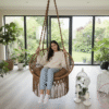 Brown Macrame Hanging Chair Swing for Home | Stylish & Comfortable