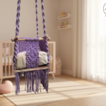The Top Knott Handcrafted Purple Baby Macrame Swing
