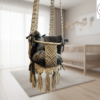 Aqua Macramé Baby Swing