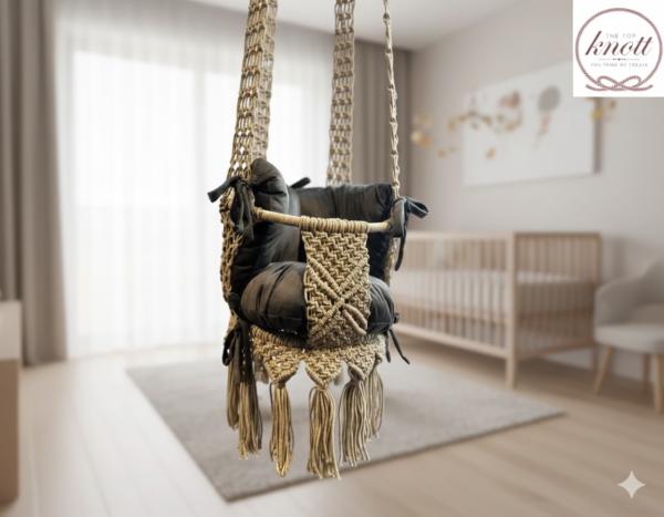 Aqua Macramé Baby Swing